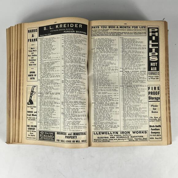 1928 Los Angeles CA City Directory POOR Ancestry Genealogy San Fernando Valley - Picture 5 of 12